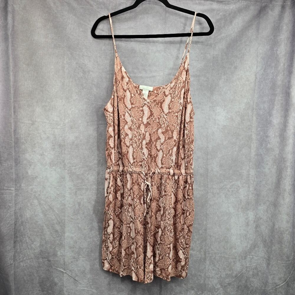 H&M Pink Printed Romper Sleeveless Shorts Pockets Stretch Large‎
